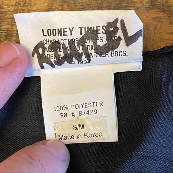 Vintage 1994 Looney Tunes Character Plaid Print Suit Vest Waistcoat Small Medium - Picture 6 of 7